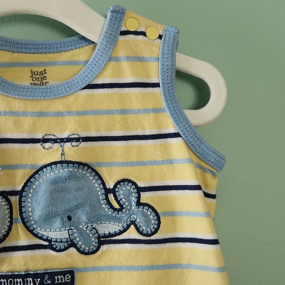 Carter's Yellow and Blue Striped Baby Romper - Picture 5 of 10